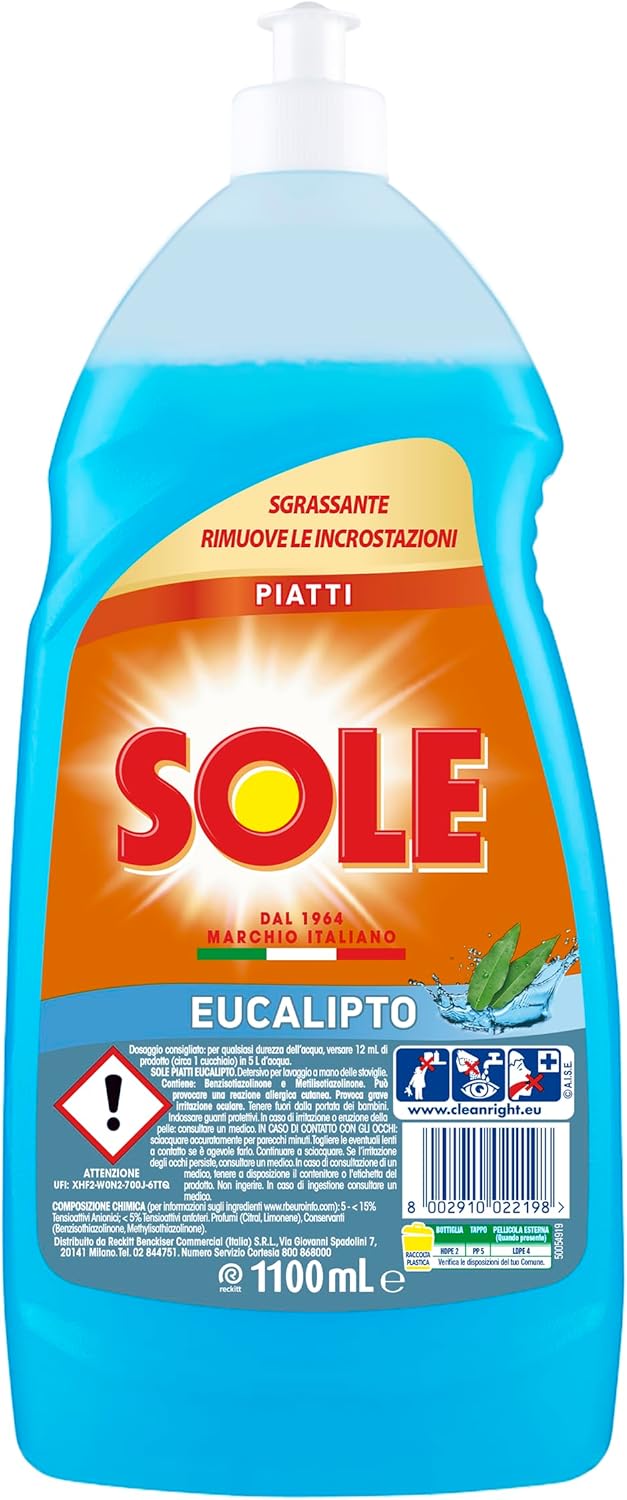 Sole Detersivo Piatti Eucalipto detergente liquido per stoviglie