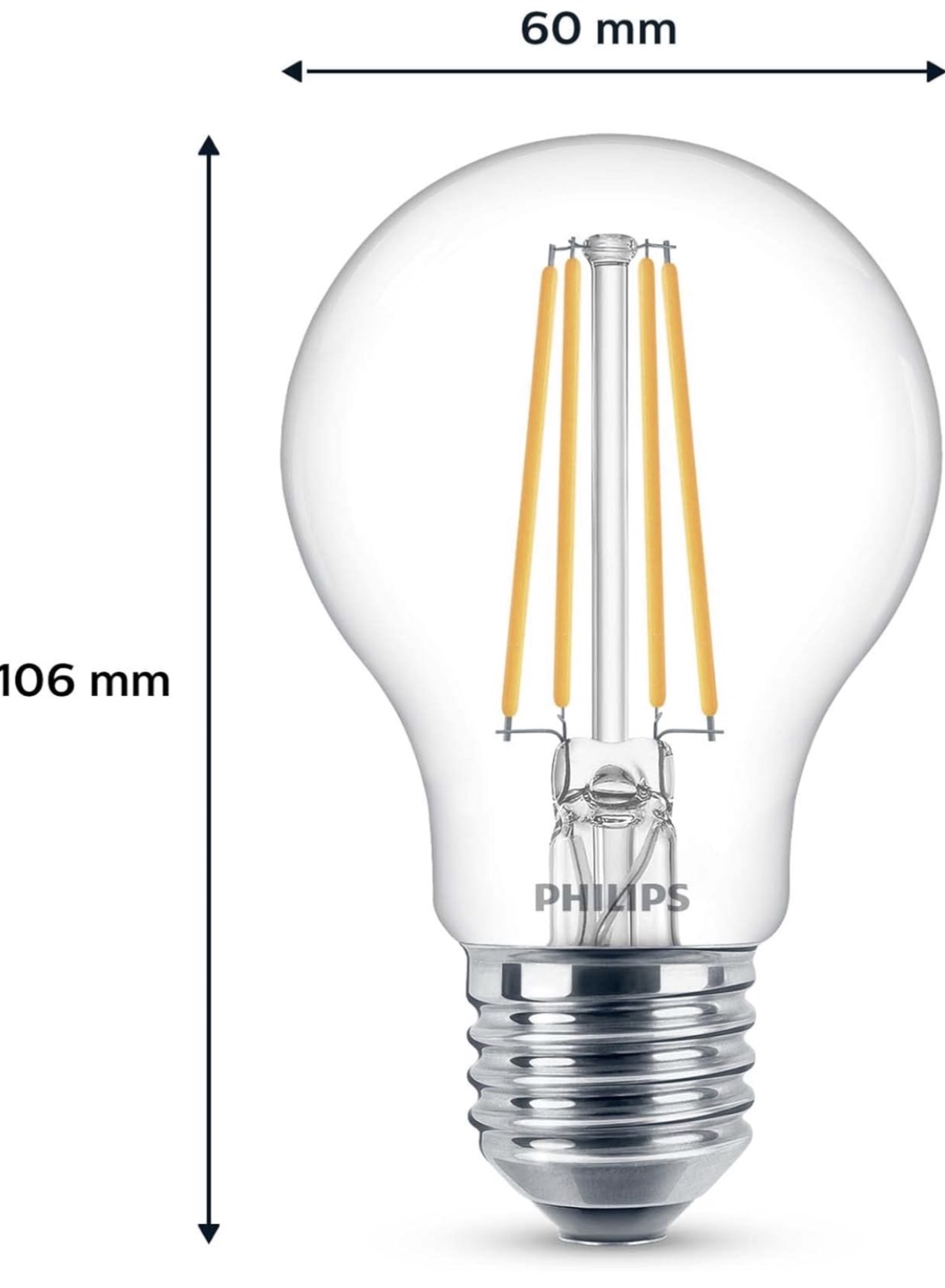 Philips LED Lampadina - Cool White 60W E27- 6 Pezzi - immagine 3